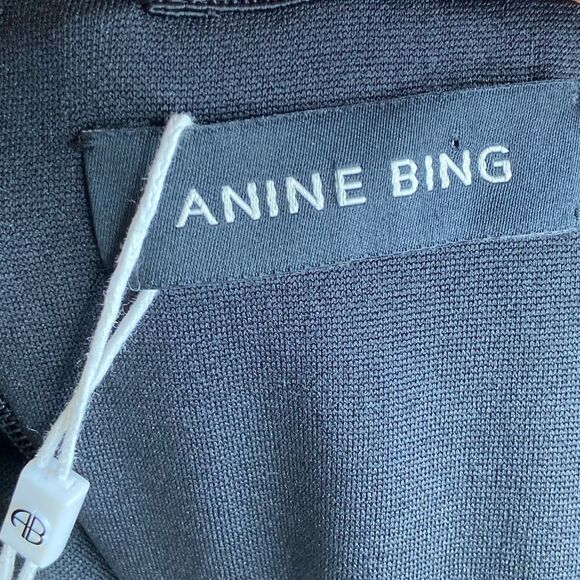 NWT Anine Bing Halle Midi Black Dress Strapless Size L - Picture 11 of 13